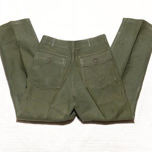 Vintage US Army Military Green Cotton Trousers OG 107 Type 1 32 X 33